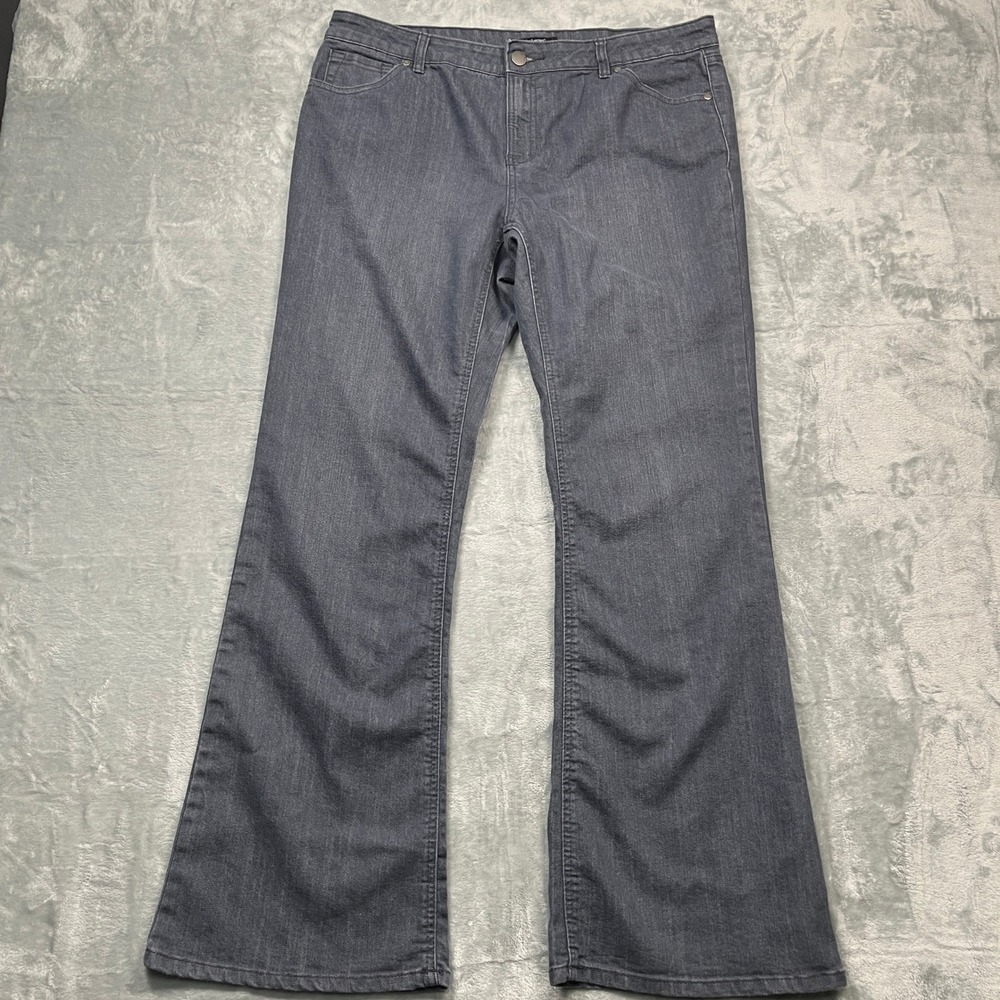Daisy Fuentes Bootcut Jeans Womens Size 14 Steel Gray Stretch Denim Mid Rise
